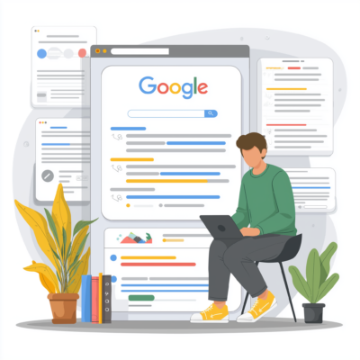 Resultados de búsqueda en Google con análisis SEO y optimización web para posicionamiento local en Barcelona