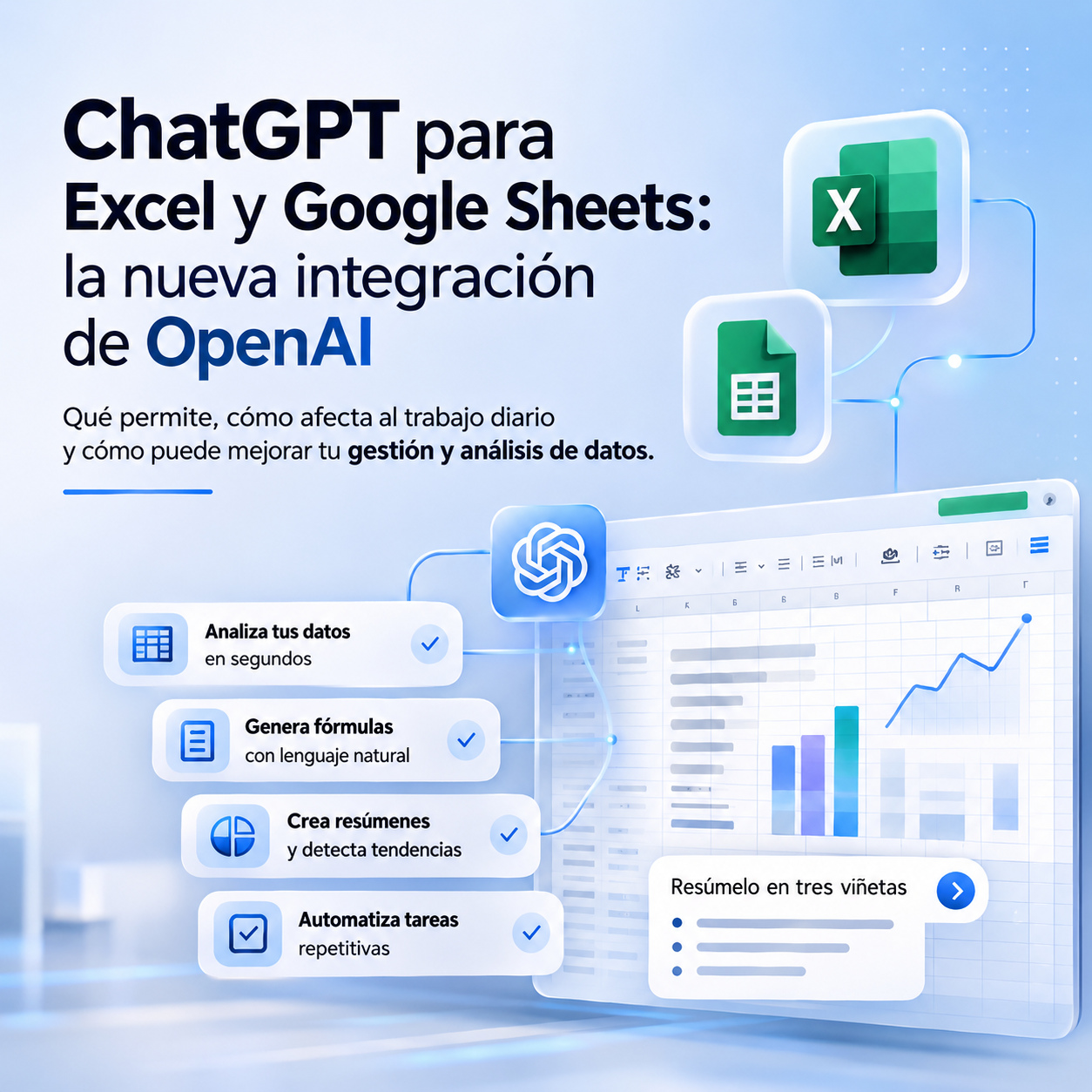 “Integración de ChatGPT para Excel y Google Sheets presentada por OpenAI