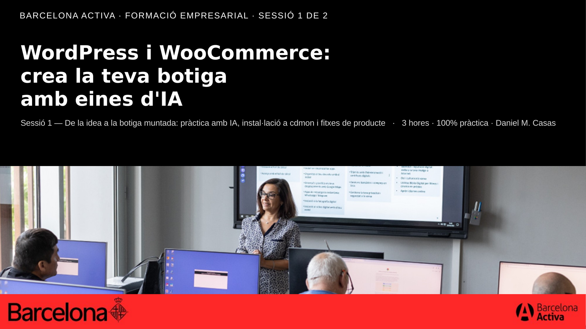 Portada de la Sesión 1 del curso de WooCommerce con IA: montar la tienda